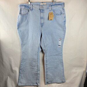 Levis Jeans Womens 20W Light Wash High Waisted Crop Flare Stretch Denim New